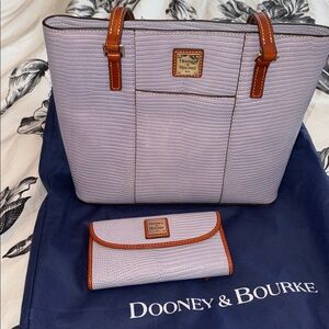 Dooney & Bourke Lilac Tote and Wallet Set